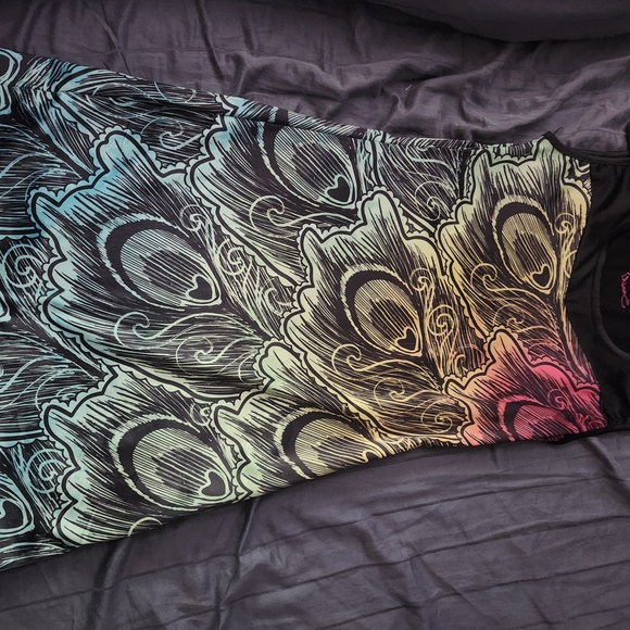 SMASH Colorful Peacock Feather Dress - Picture 2 of 5